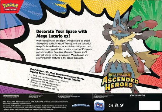 Pokemon TCG: Mega Evolution - Ascended Heroes: Mega Lucario Premium Kolekcja plakatów