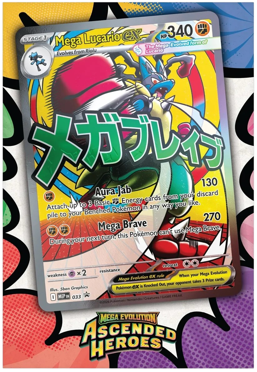 Pokemon TCG: Mega Evolution - Ascended Heroes: Mega Lucario Premium Kolekcja plakatów