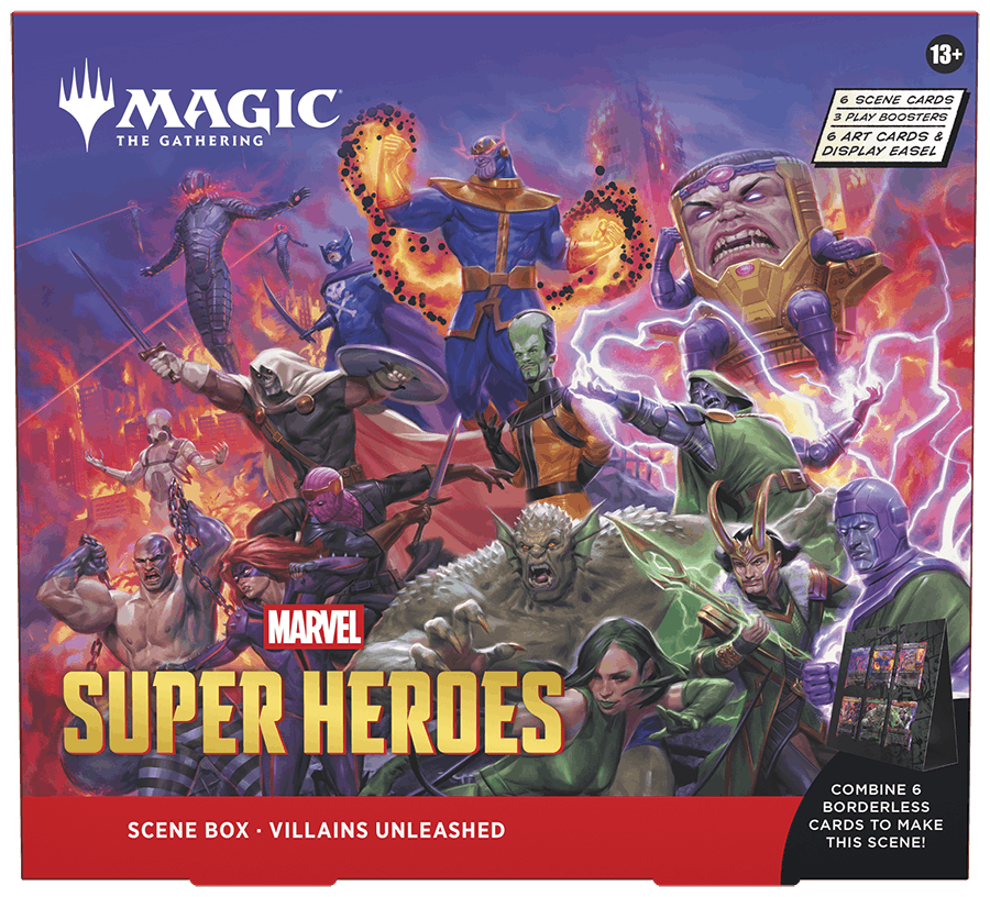 Magic the Gathering: pudełko ze scenami Marvel Super Heroes – złoczyńcy na wolności