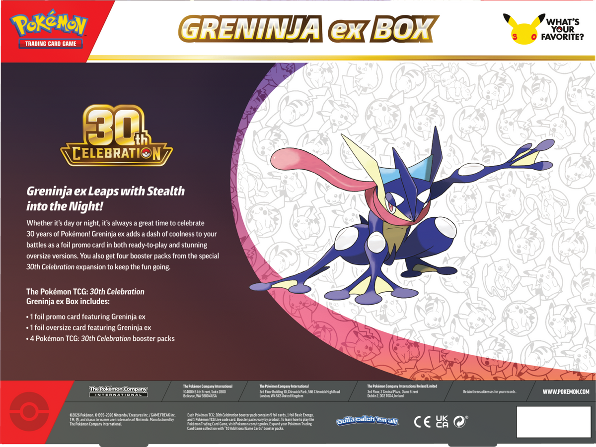 Pokemon TCG: Pudełko Ex z okazji 30. uroczystości – Ex Greninja