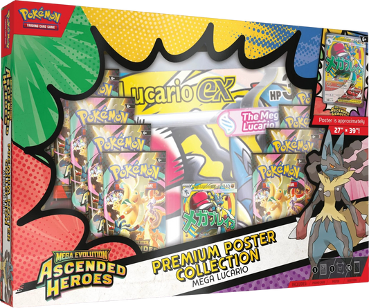 Pokemon TCG: Mega Evolution - Ascended Heroes: Mega Lucario Premium Kolekcja plakatów