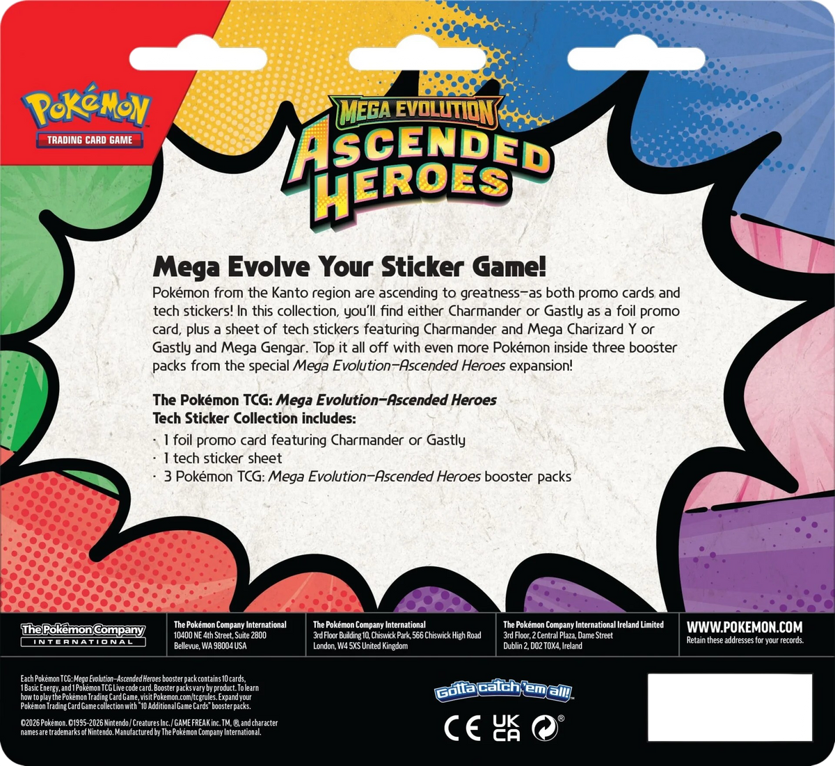 Pokemon TCG: Mega Evolution - Ascended Heroes: Kolekcja naklejek Gastly Tech
