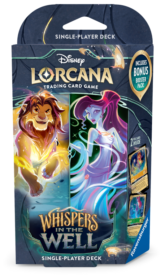 Disney Lorcana szepcze w studni: talia startowa z bursztynu i szmaragdu