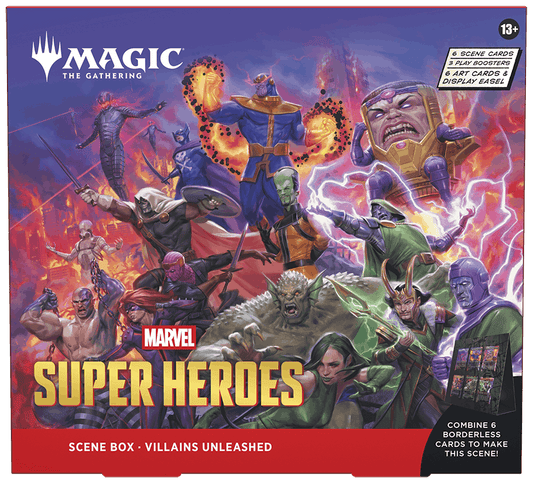 Magic the Gathering: pudełko ze scenami Marvel Super Heroes – złoczyńcy na wolności