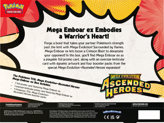 Pokemon Ascended Heroes: Mega Emboar z pudełka