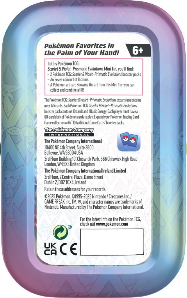 Pokémon TCG: Scarlet & Violet - Prismatic Evolutions - Mini puszka Display (8)