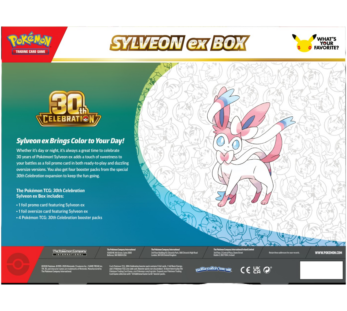 Pokemon TCG: Pudełko z okazji 30. uroczystości - Sylveon ex