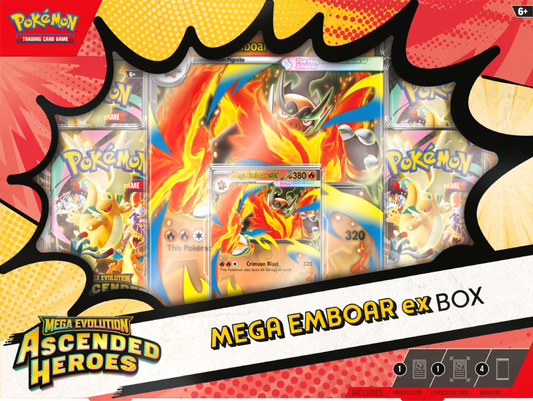 Pokemon Ascended Heroes: Mega Emboar z pudełka