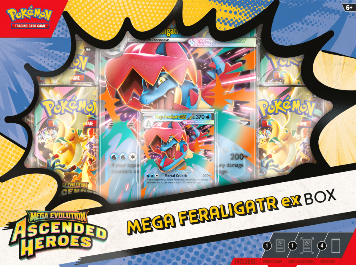 Pokemon Ascended Heroes: Mega Feraligatr z pudełka