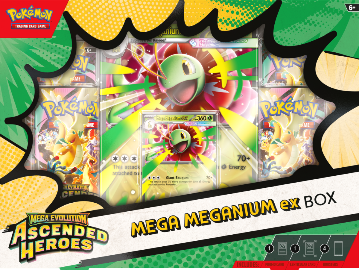 Pokemon Ascended Heroes: Mega Meganium z pudełka